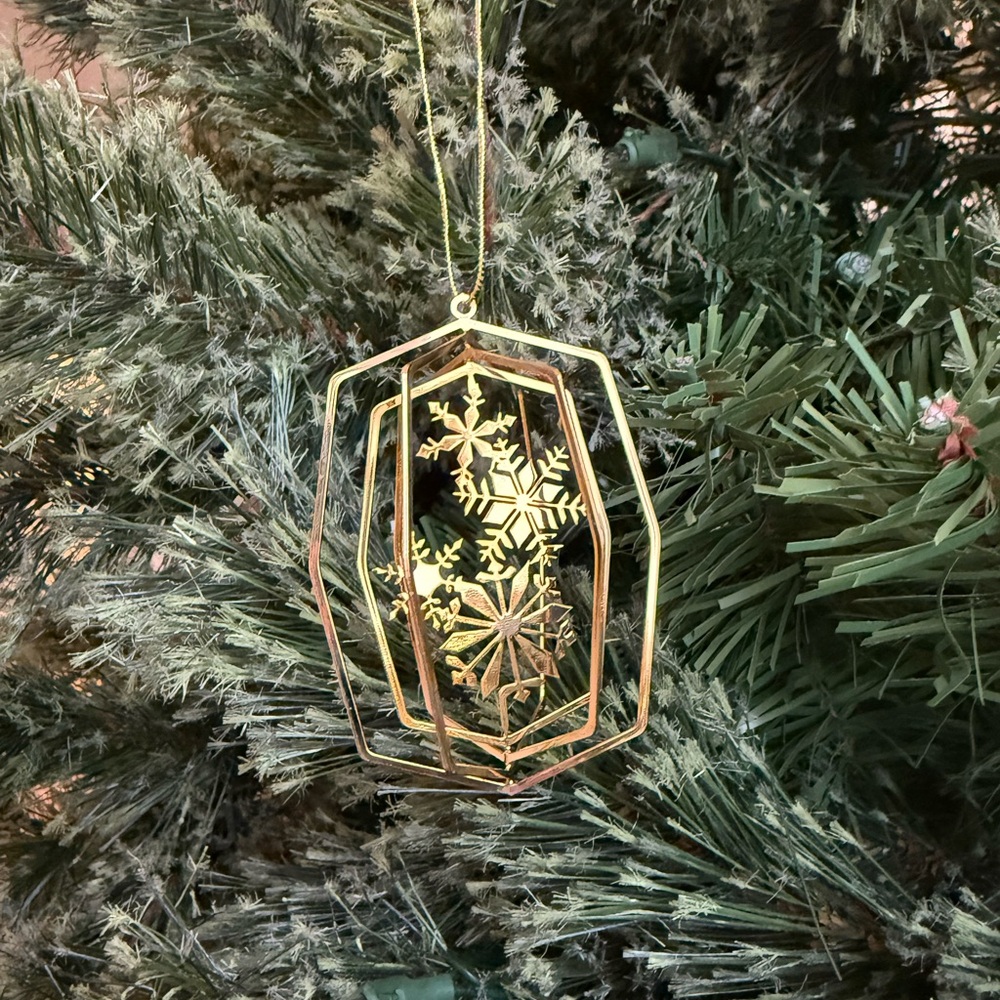 Vintage gold-plated holiday ornament